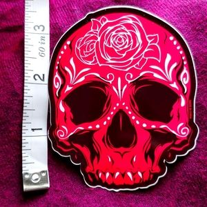 Pink Sugar Skull Sticker